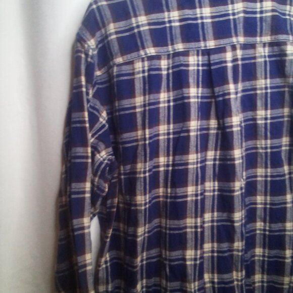 Magellan Shirt 2XL Men Button Down Long Sleeve Flannel Plaid Blue - Picture 3 of 16